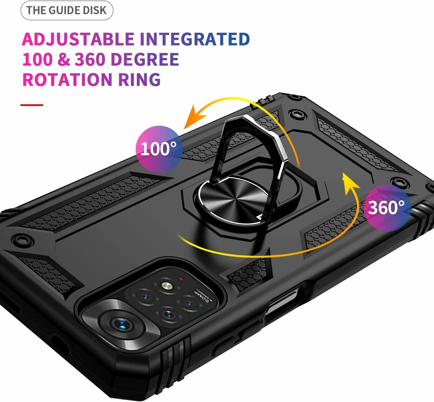 Protectores para celular  para Xiaomi  Redmi Note 11 / 11s Funda reforzada con anillo v2 Negro
